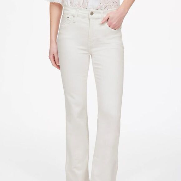 New Madewell mid rise kick out Flare White Jeans Sz  28 - Picture 3 of 11